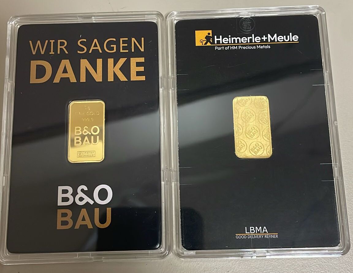 Individualisierte Sonderprägung aus Edelmetall